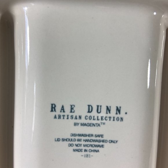 Rae Dunn Ceramic Divided Tea Bag Holder/Organizer with Wood Lid Rare find - Picture 7 of 10